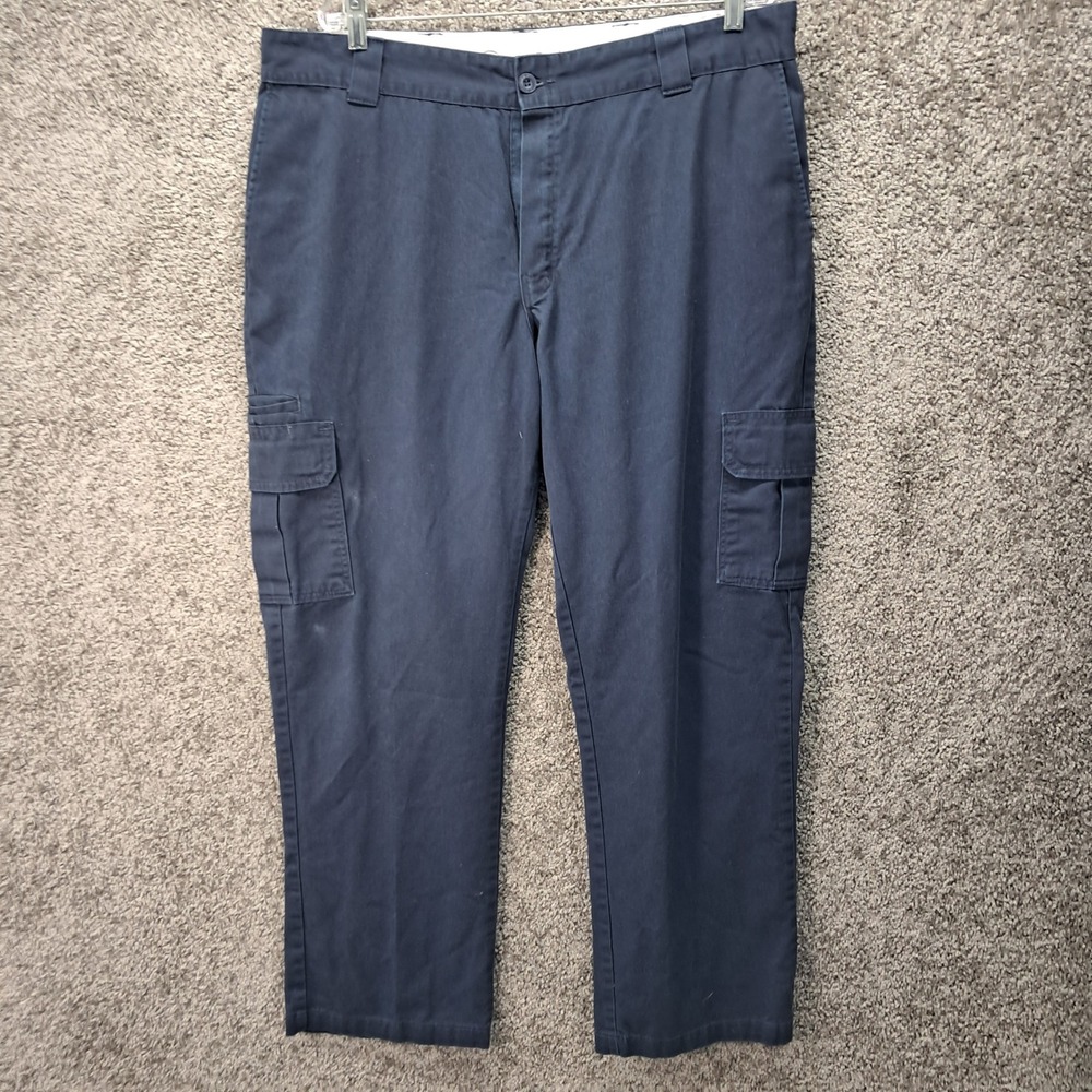 Dickies Flex Regular Straight Leg Cargo Pants Mens 40x30 Navy Blue Workwear 8434